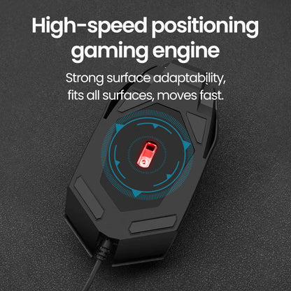 Ενσύρματο RGB Gaming Ποντίκι USB με Οπίσθιο Φωτισμό, Αθόρυβη Λειτουργία, LED Φωτισμό, 1600DPI, για Desktop PC, Notebook, Υπολογιστή, Σπίτι και Γραφείο