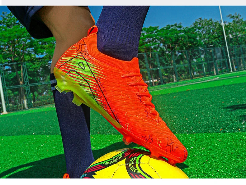 New Men's Football Boots, Non-Slip Soccer Shoes, Training Sneakers, FG Top Quality Cleats, Wholesale Drop Shipping, Unisex Adult