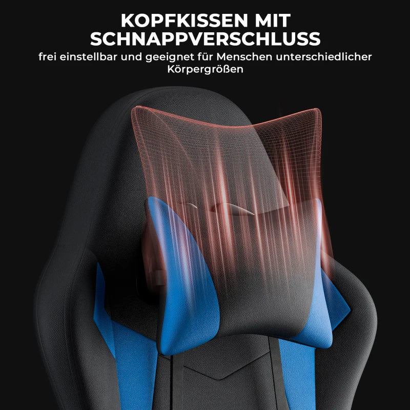Ergonomic Gaming Chair with Lumbar Support & Headrest, Adjustable Office Desk Chair, 360° Swivel Computer Chair with Breathable Fabric