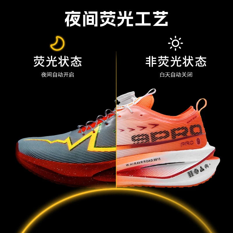Laufschuhe für Herren mit Carbonplatte, Spezial-Sportschuhe, atmungsaktiv, leicht, bequeme rutschfeste Marathon-Sneaker für Damen