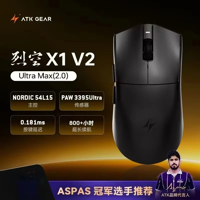 ATK Blazing Sky X1/X1V2 trådløs gamermus 8K med lav latenstid, letvægts FPS Liekong e-sport gamingmus, brugerdefineret pc-tilbehør