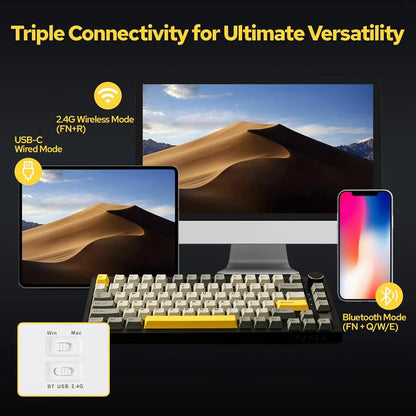 AJAZZ AK820 Rotary Volume Buttons Hot-Swappable Keys For Office AndHome Mechanical Keyboards DIY