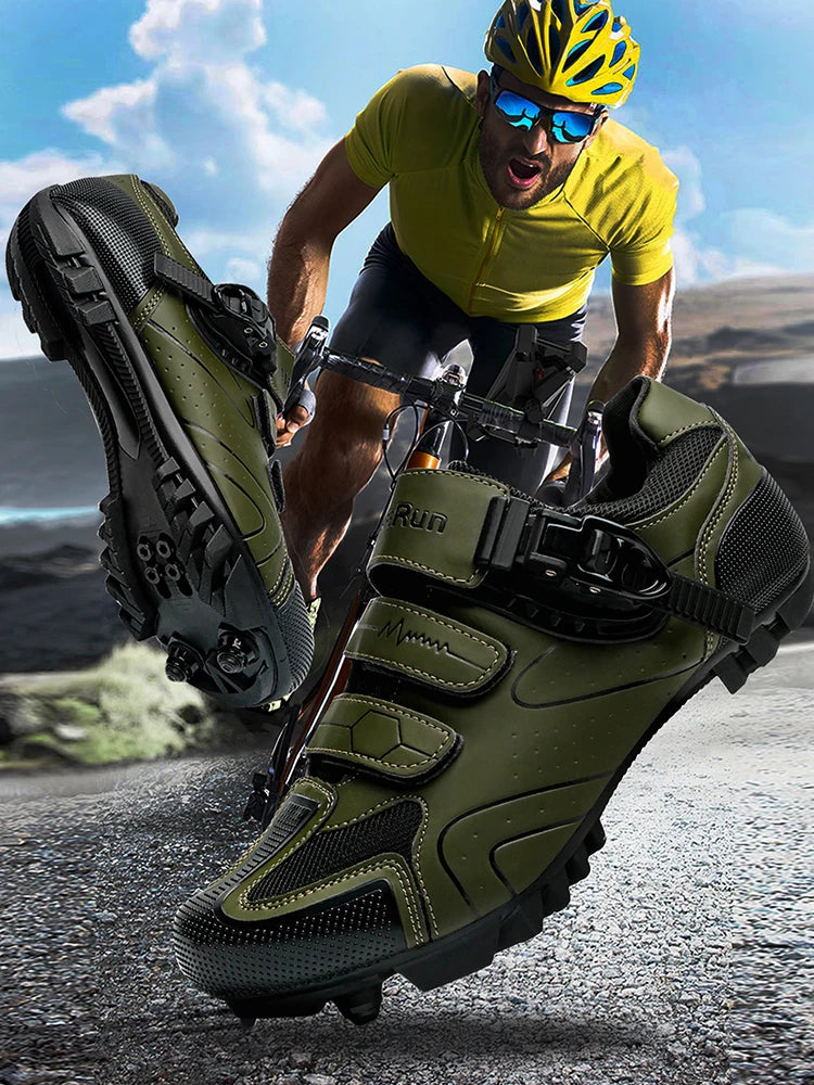 Primavera, Sapatos de Ciclismo MTB com Grampos para Homem, Sapatos Desportivos em Carbono, Velocidade, Corrida de Montanha, Sapatos de BTT