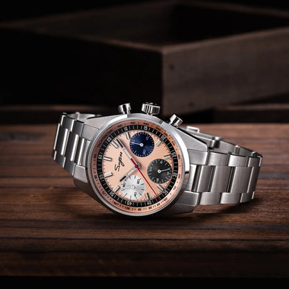 Sugess Mens Watch 38mm Chronograph Mechanical Wristwatches Tianjin Gooseneck Movement Sapphire Crystal Roulette Dial S465 new