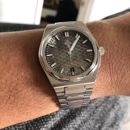 IX&DAO 2025 Neu 37mm Warrior Herren-Automatikuhr mit Miyota 9015 Uhrwerk, Saphirglas, Edelstahl, wasserdicht bis 10Bar, BGW