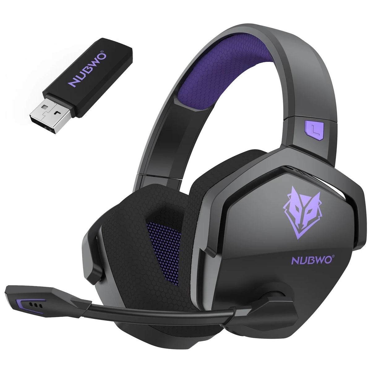 NUBWO G06 Double Casque Gaming Sans Fil 2.4GHz Bluetooth 5.3 avec Micro pour PS5, PS4, PC, Mobile, Switch, Son Stéréo pour Joueurs