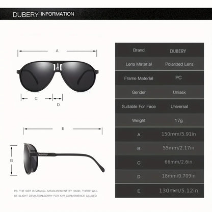 DUBERY Polarized UV400 Protection Sunglasses For Men And Women 7 Colors Model 102