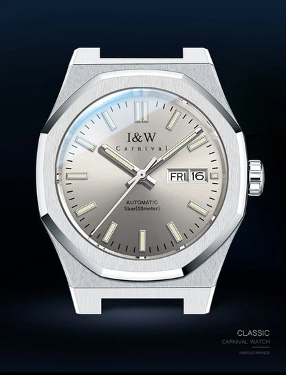 CARNIVAL Mens Mechanical Watch Brand Luxury Sapphire NH36 Movement Automatic Wrist Watches 50m Waterproof for Men Reloj Hombre