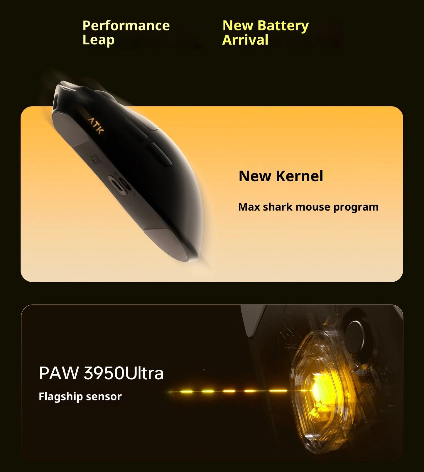 ATK X1 V2 Ultimate 2.0 безжична мишка Paw3950 Utrla 54g лека 750ips 0.163ms ниска латентност 650ips геймърски нов аксесоар подаръци