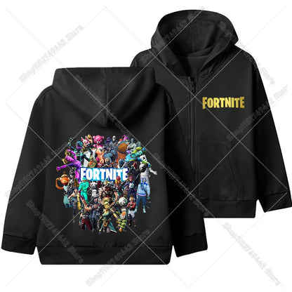 Hot Game Fortnites Zipper Hoodies Kids Hooded Jacket Children Thin Sweatshirt Autumn Long Sleeve Boy Clothing  Casual Hood Coat