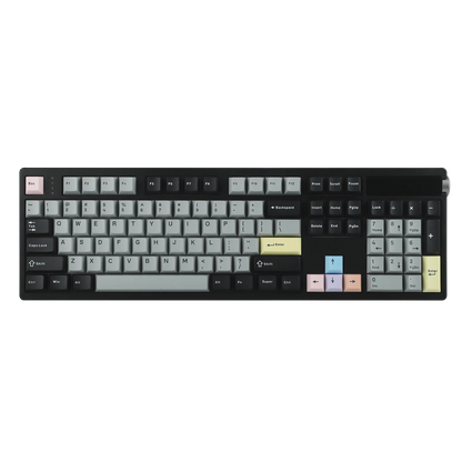 EPOMAKER TH108 PRO 100% Full-Sized Hot-Swap kabelgebundene/BT/2.4Ghz kabellose mechanische Tastatur mit Display & Drehknopf, 10000mAh Akku