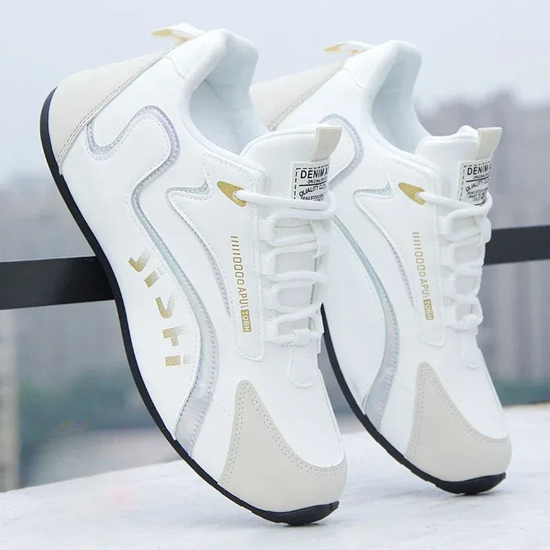 Sneakers da uomo in pelle PU impermeabili, scarpe sportive casual, scarpe da tennis leggere, traspiranti, piatte e antiscivolo, Zapatillas Hombre