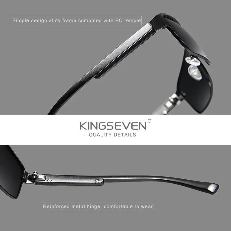 KINGSEVEN Men Polarized Photochromic Sunglasses Design Women Chameleon Sun Glasses UV400 Anti-glare Driving Square Eyeglasses