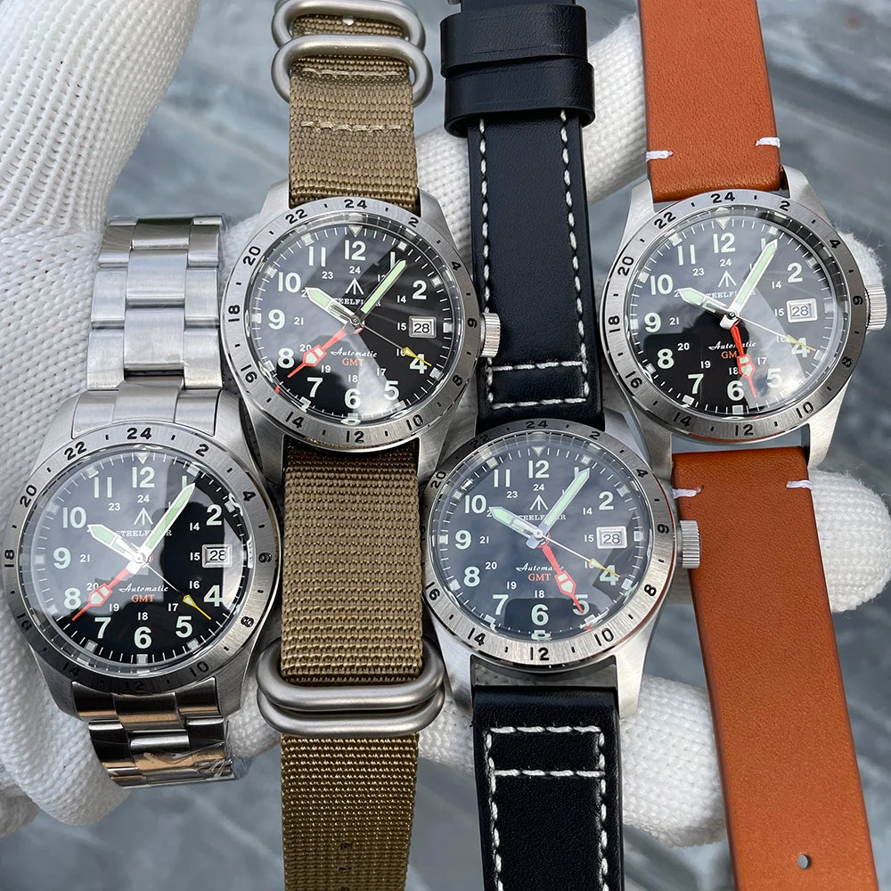 STEELFLIER Ufficiale SF792 GMT Orologio da polso meccanico Movimento NH34 Super BGW9 C3 Luminoso Impermeabile fino a 200 m Orologio da immersione di lusso da uomo