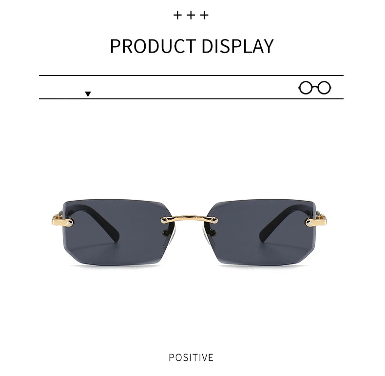 10 Pairs Per Set Wholesale Sunglasses For Women Fashion Rectangle Rimless Outdoor Eyewear Simple Casual Square Sun Glasses