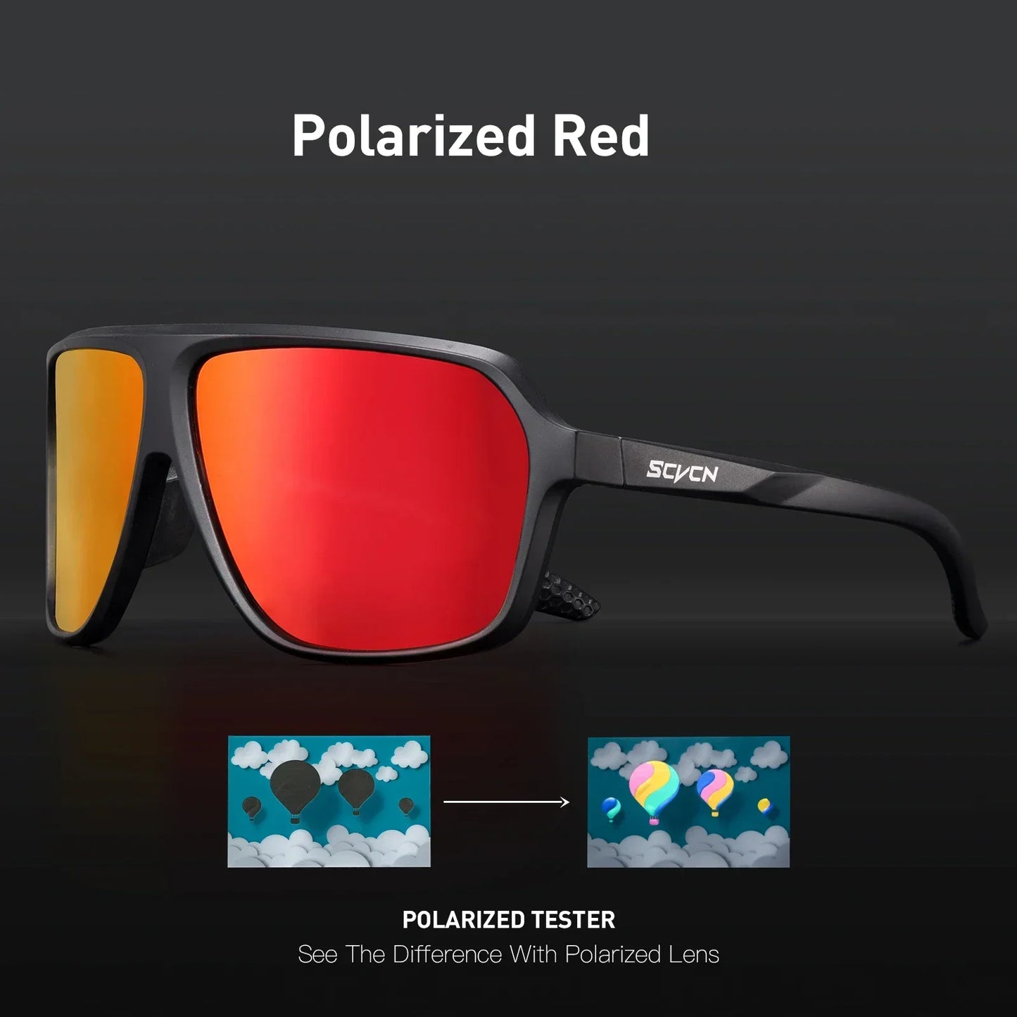 Scvcn Polarized Fishing Sunglasses Outdoor Sport Entertainment Glasses Outdoor Cycling Road Bike UV400 Protective Frame Glasses