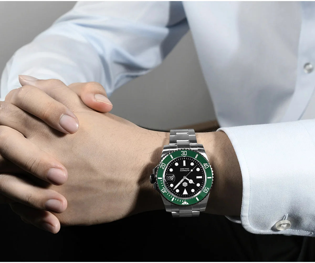San Martin Verbesserte Version 40mm Water Ghost Diver Watch Herren Luxus-Automatikuhr Mechanische Uhr Saphir Wasserdicht 200m SN0017