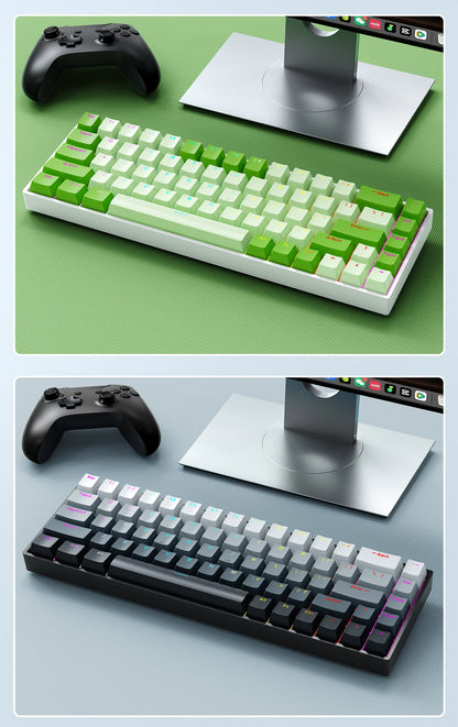 K68 68Key Wireless Mechanical Keyboard Tri-mode Connection, Full Key Hot Swap, RGB lighting Effects, L