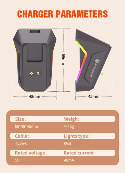 XUNSVFOX H2 wireless Bluetooth dual-mode mouse RGB lighting effect laptop gaming office magnetic charging