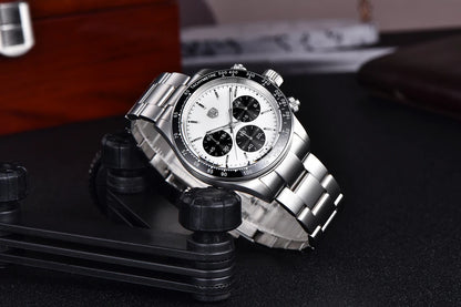 Rolls Timi Panda Men’s Watches – Quartz chronograph, luxury model, sapphire crystal with anti-reflective coating, water-resistant, sporty style