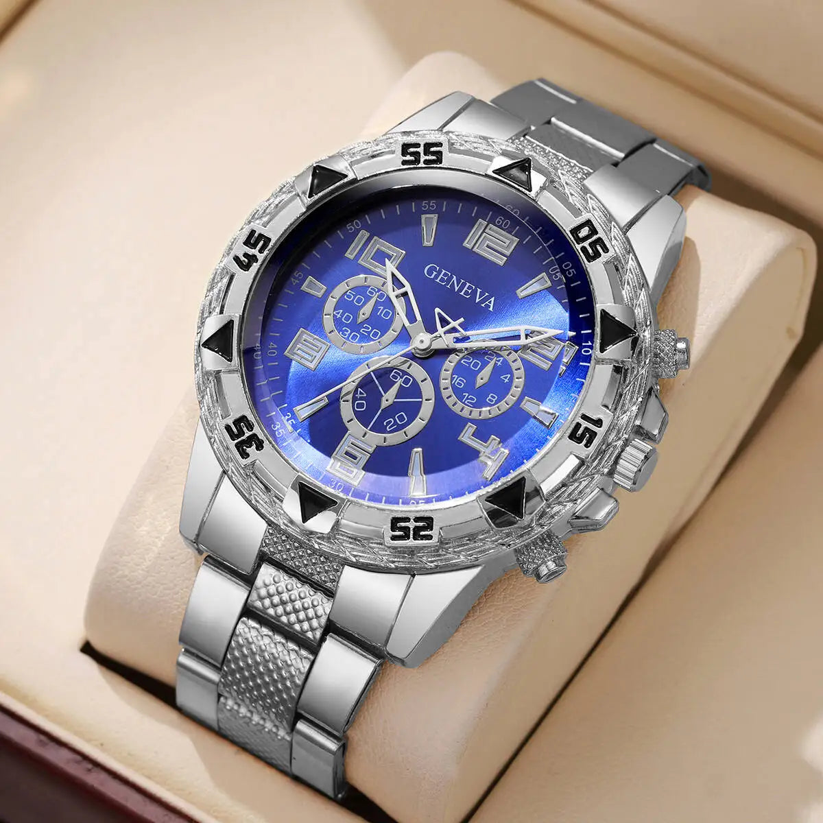 1/4PCS Fashion Business Men Watch Luxury Big Dial Mens Quartz Wristwatches Clock Gift Reloj Hombre（Without Box）