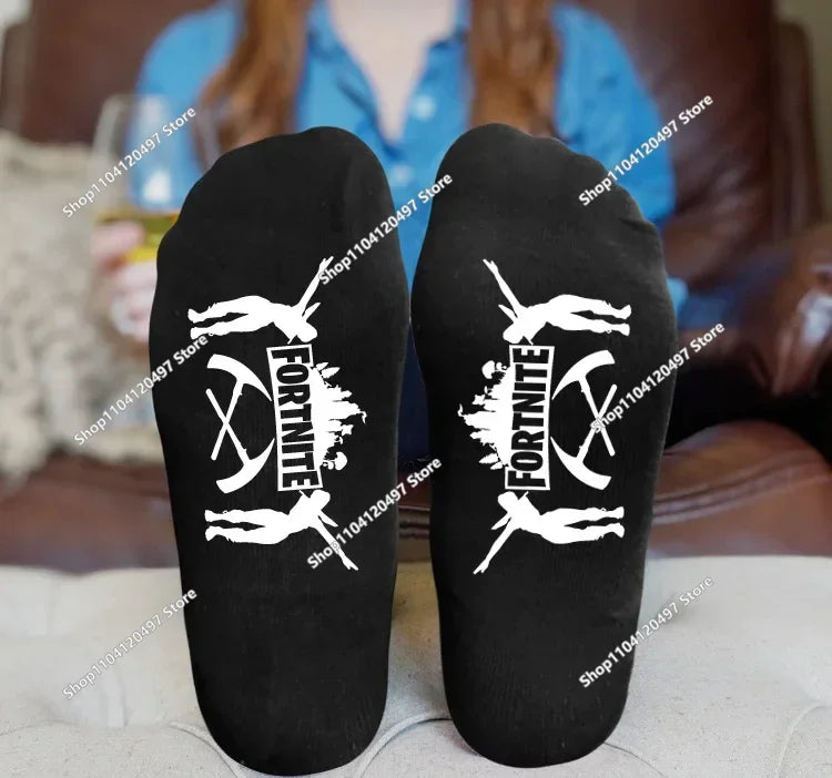 FORTNITE Sports Socks Summer Black White Breathable Low Cut Socks No Show Cotton Soft Athletic Casual Short Socks