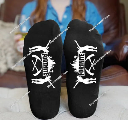 FORTNITE Sports Socks Summer Black White Breathable Low Cut Socks No Show Cotton Soft Athletic Casual Short Socks