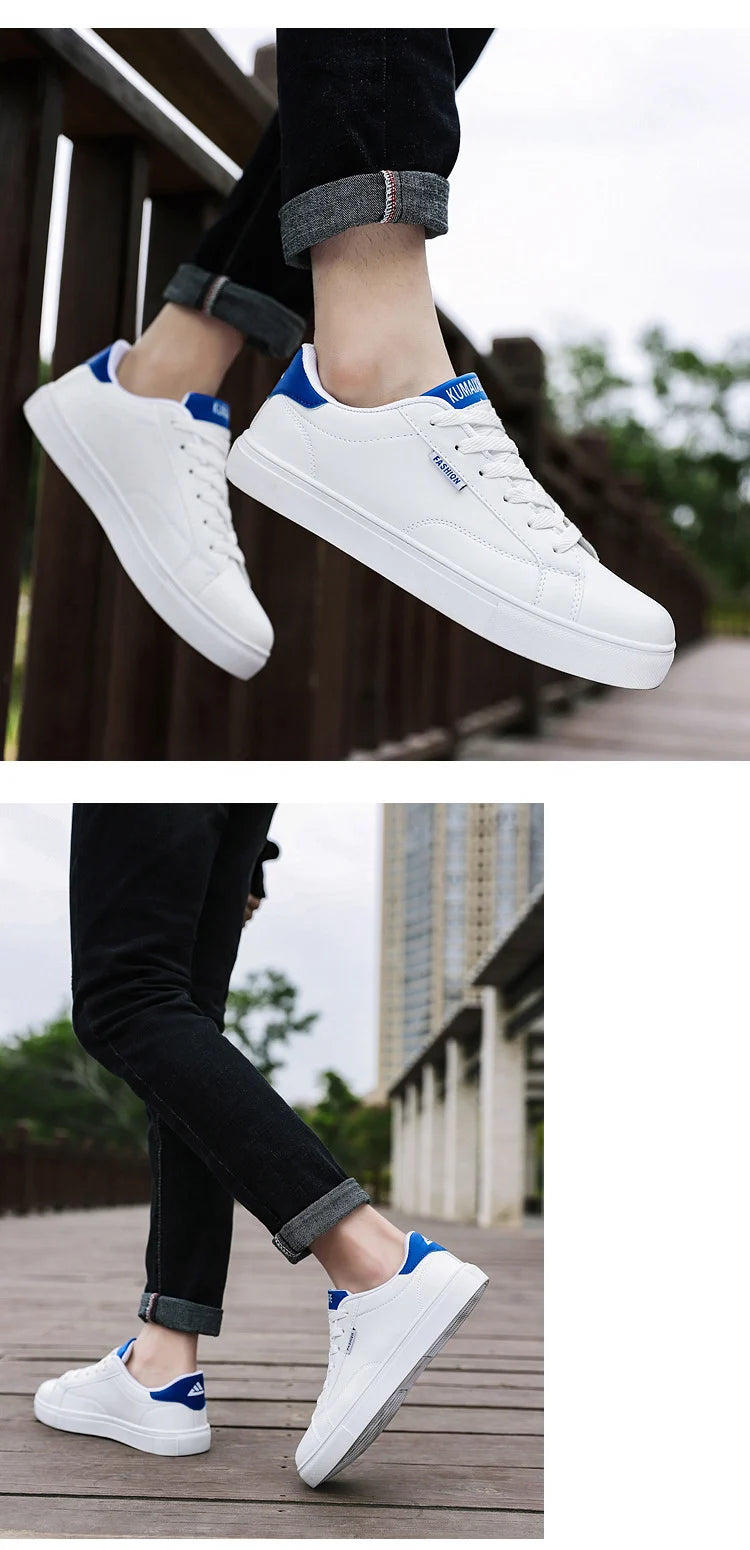 Men's Casual Skateboarding Shoes White Outdoor Leisure Sneakers Breathable Walking Shoes Flat Shoes Chaussure Homme 39-48