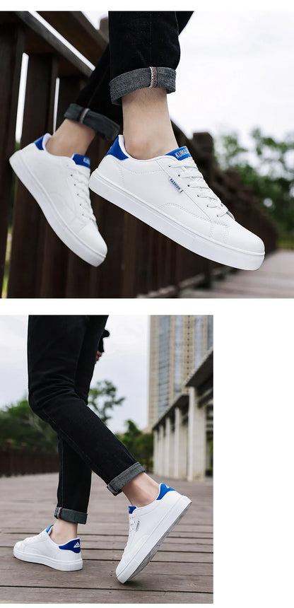 Men's Casual Skateboarding Shoes White Outdoor Leisure Sneakers Breathable Walking Shoes Flat Shoes Chaussure Homme 39-48