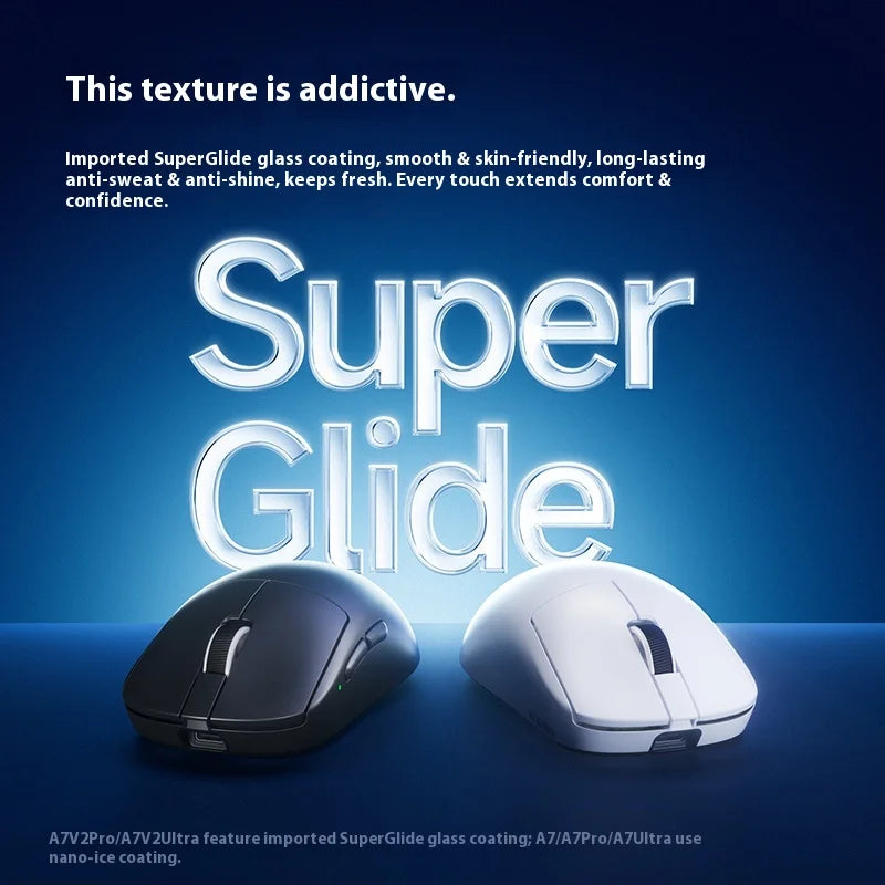 Mouse wireless MCHOSE A7 V2 Ultra+ Tri-Mode ultraleggero Paw3950 Ti 42000dpi 500mah per PC, esports e laptop, accessori gaming