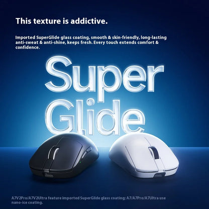Mouse wireless MCHOSE A7 V2 Ultra+ Tri-Mode ultraleggero Paw3950 Ti 42000dpi 500mah per PC, esports e laptop, accessori gaming