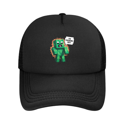 Voksen Creepers Zombie fjendtlig mob-karakter Trucker-kasket Mesh-baseballkasket Polyesterhat Solkasket Justerbare golfkasketter Sommer