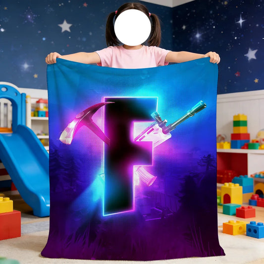 F-Fortnite Logo Game Blanket For Soft Throw Blanket for Picnic Bed Sofa Home Bedroom Cozy Warm Comfortable