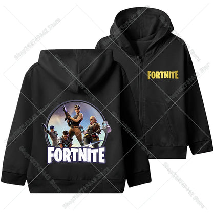 Hot Game Fortnites Zipper Hoodies Kids Hooded Jacket Children Thin Sweatshirt Autumn Long Sleeve Boy Clothing  Casual Hood Coat
