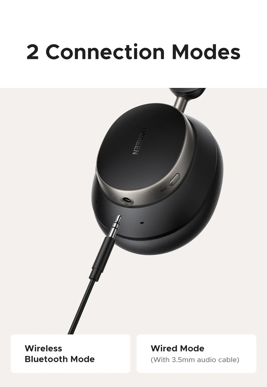 UGREEN Studio Pro 48dB ANC Kabellose Kopfhörer – Bluetooth 6.0 Hi-Res LDAC Over-Ear-Kopfhörer mit 120H Wiedergabezeit