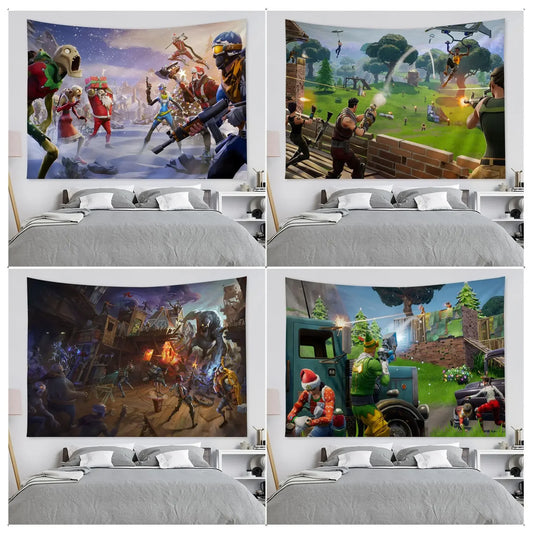 Cartoon Battle Royales F-Fortnites Tapestry Tapestry Art Printing Indian Buddha Wall Decoration Witchcraft Bohemian Home Decor