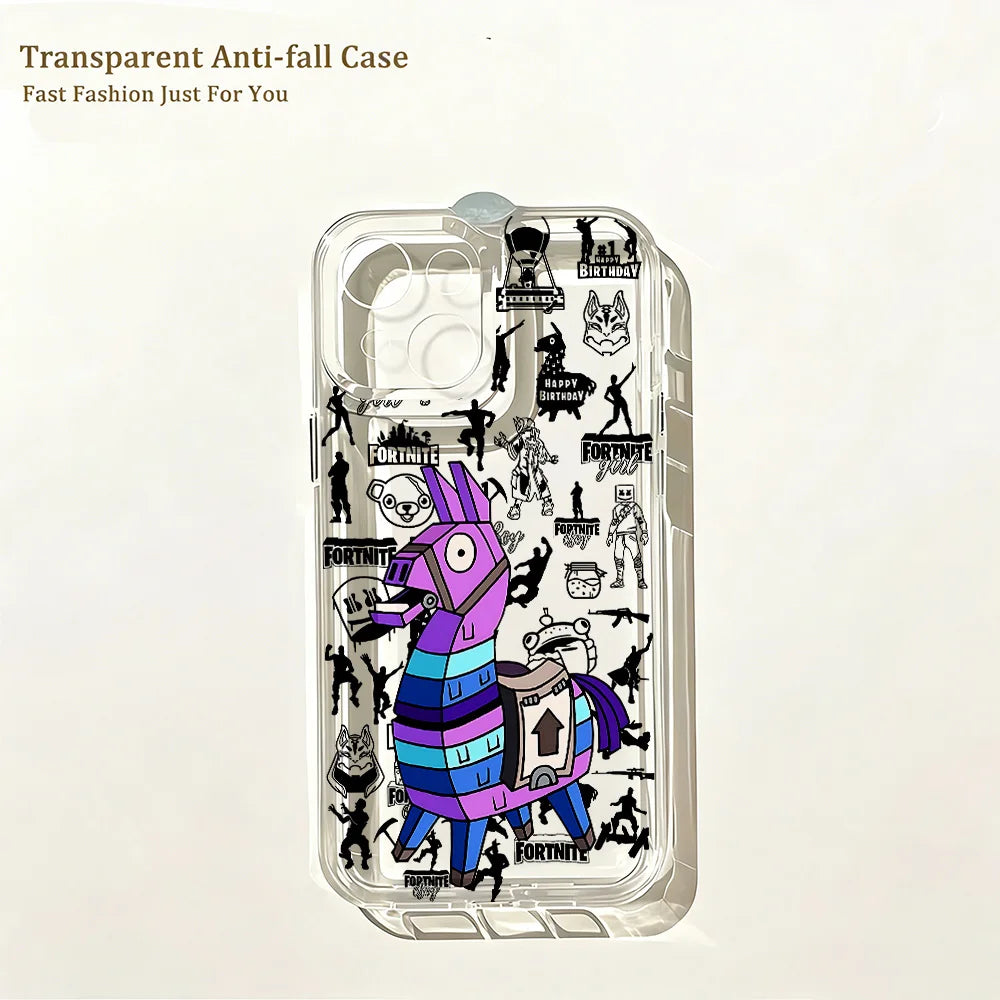 Hot Game F-Fortnites Phone Case for IPhone 17e 17 16 16e 15 14 13 12 11 Mini Pro Max X XR XSMax 7 8 Air Plus Clear Back Cover