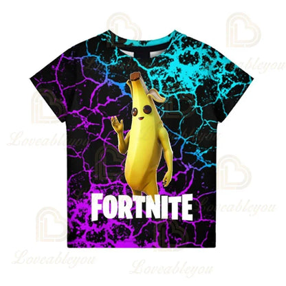 Fortnite „Victory Royale Ninja Fashion“ 3D marškinėliai vaikams, vasariniai trumpomis rankovėmis, su animaciniu raštu, kūdikių drabužiai, vaikiški marškinėliai