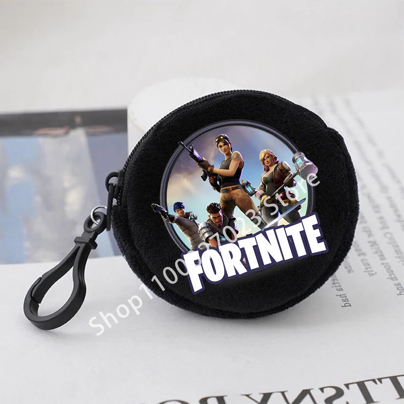 Fortnites Boys Girls Round Coin Purse Cute Fashion Cartoon Printing Large Capacity Cosmetic Bag Portable Handbag Birthday Gifts
