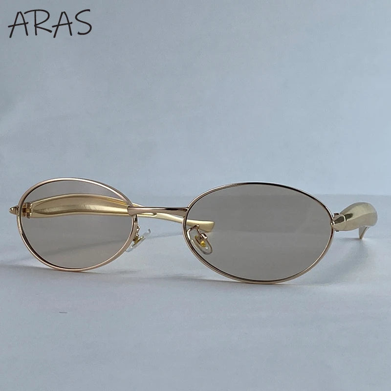 Sexy Small Oval Punk Sunglasses Women 2026 Luxury Vintage Steampunk Metal Frame Sun Glasses For Ladies Trendy Traveling Shades