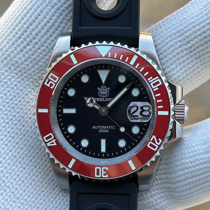 Steeldive Brand Watch SD1953C Red Bezel Diver Watch Men 300M Waterproof Sapphire Glass BGW9 Luminous NH35 Automatic Dive Watch