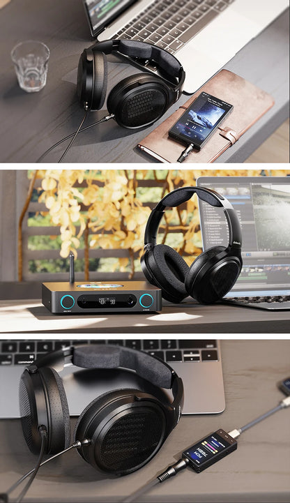 Auscultadores Audiófilos Over-Ear Magnéticos Planares FiiO JT7 – Driver 95x86mm, Headset HiFi com Fio 4.4mm e 3.5mm