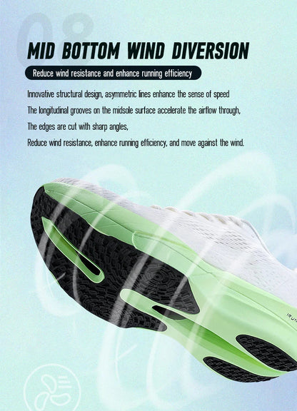 IRUNSVAN Carbon Fiber Sneakers für Einsteiger/Fortgeschrittene, atmungsaktive und bequeme Trainings-Laufschuhe mit dicker Sohle, unisex 130