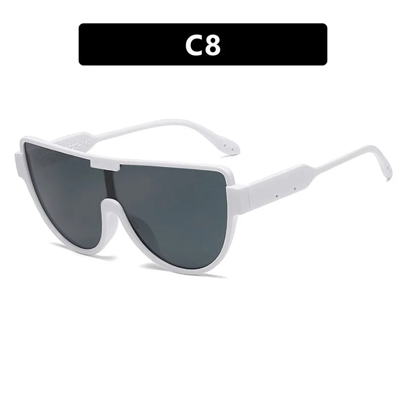2025 New Design Monoblock Semi-round Sunglasses Designer Half Frame Goggle Shades Outdoor Oversized Sun Glasses for Women & Men