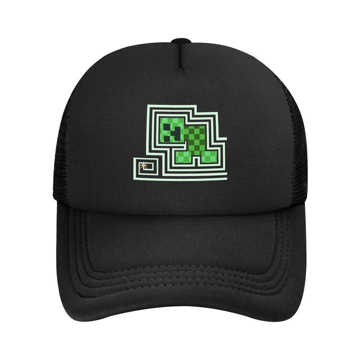 Voksen Creepers Zombie fjendtlig mob-karakter Trucker-kasket Mesh-baseballkasket Polyesterhat Solkasket Justerbare golfkasketter Sommer
