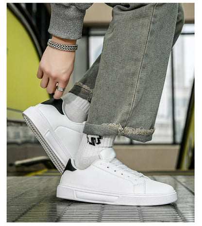 Sapatos de couro sintético para homem, ténis, sapatos casuais da moda, calçado de lazer para homem, ténis masculinos, calçado vulcanizado para homem, sapatos para casal, sapatos para mulher