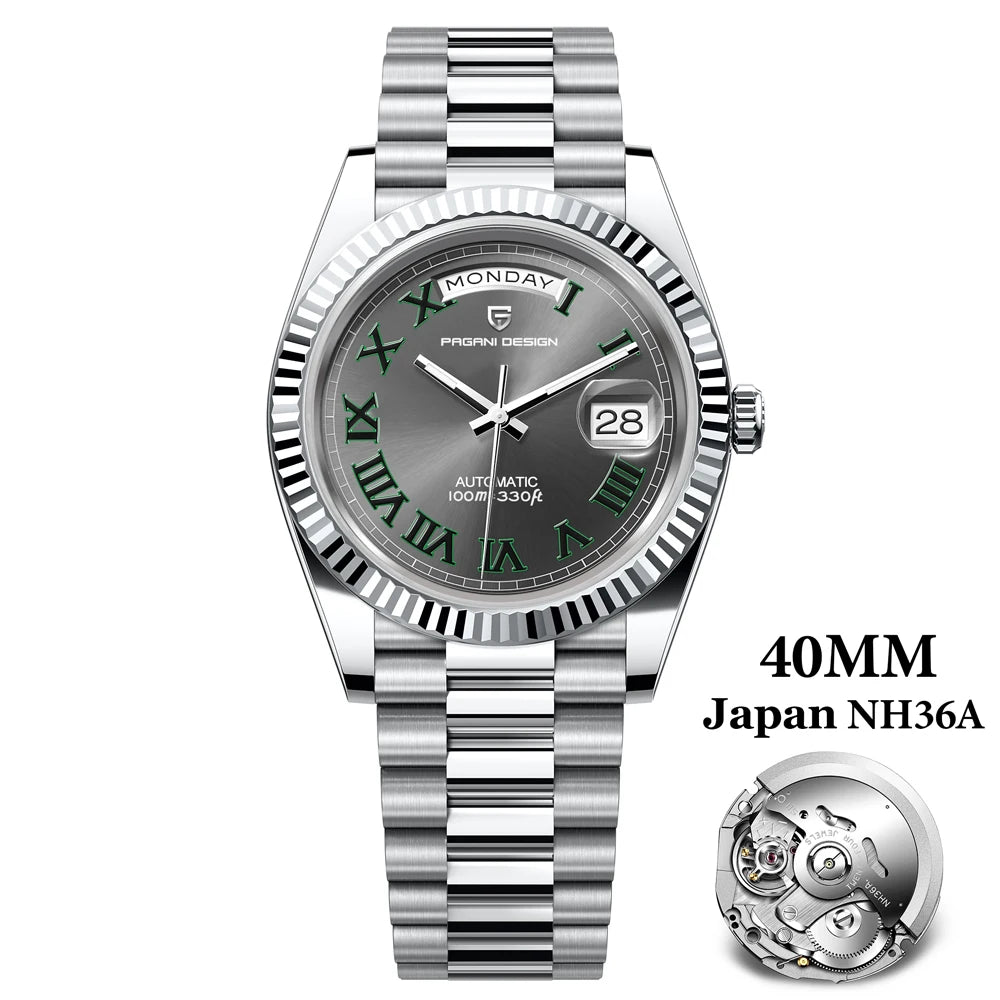 PAGANI DESIGN 2024 New DD40 NH36A Men's Watches Luxury Automatic Mechanical Watch For Men AR Sapphire Glass Date Wristwatch Men