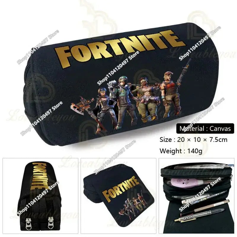 Голям ученически несесер Fortnited с голям капацитет, калъф за моливи, детска играчка, чанта за химикалки, ученически пособия, несесер за канцеларски материали, геймърски подаръци за момчета