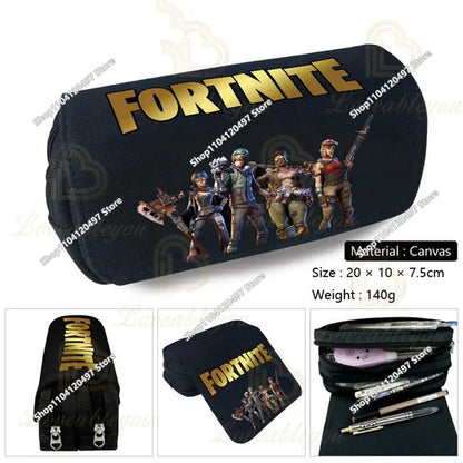 Голям ученически несесер Fortnited с голям капацитет, калъф за моливи, детска играчка, чанта за химикалки, ученически пособия, несесер за канцеларски материали, геймърски подаръци за момчета