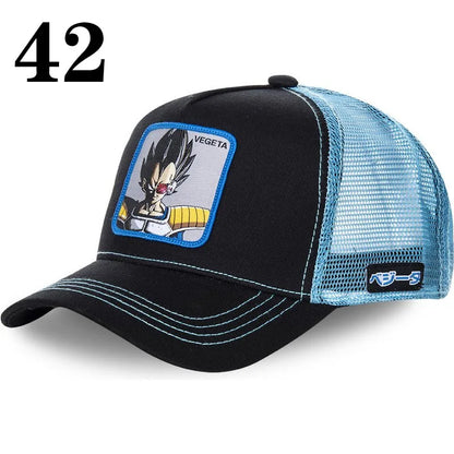 Casquette de baseball imprimée à l'effigie d'un personnage de l'anime Dragon Ball pour hommes et femmes – Casquette hip-hop – Casquette en maille pour camionneur – Protection solaire d'été pour les activités en plein air